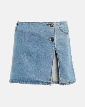 Magda Butrym Low-Rise Denim Miniskirt - Blue