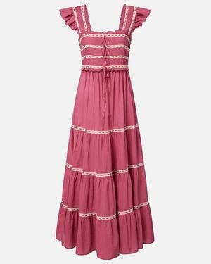 RIXO London Chandra Tiered Cotton Midi Dress