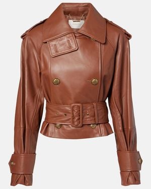 Zimmermann Cropped-Lederjacke Hypnotic - Braun