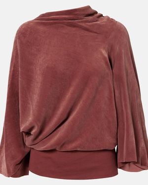 Rick Owens Draped Charmeuse Top - Red