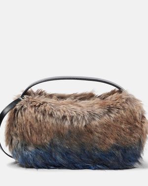 Coperni Schultertasche Sound Swipe Aus Faux Fur - Braun