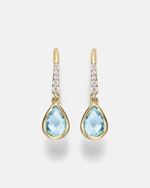 Mateo 14Kt Drop Earrings With Topaz And Diamonds - Blue