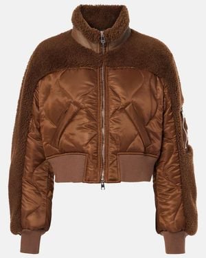 Blancha Quilted Shearling Bomber Jacket - Brown