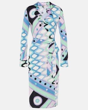 PUCCI Vivara Wrap Dress - Blue