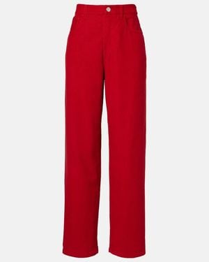 Rohe Cotton Corduroy Wide-Leg Pants - Red