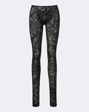 Gucci Embellished Silk-Blend Lace Leggings - Black