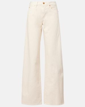 SLVRLAKE Denim Mica Mid-Rise Wide-Leg Jeans - Natural