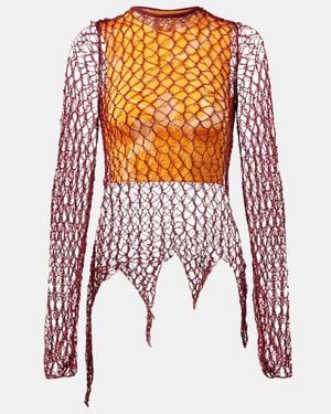 Etro Open-Knit Jumper And Printed Crop Top Set - Pink