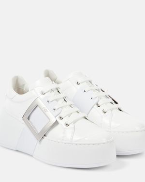 Roger Vivier Viv' Skate Leather Sneakers - White