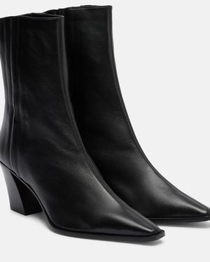 Aquazzura Francoise 70 Leather Ankle Boots - Black