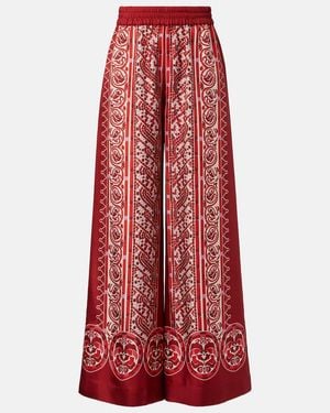 La DoubleJ Palazzo-Hose Aus Seiden-Twill - Rot