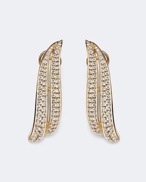 Anita Ko Ohrringe Eclipse Large Aus 18Kt Geldbgold Mit Diamanten - Weiß