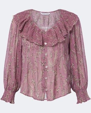 Veronica Beard Bluse Hewitts Aus Georgette - Lila