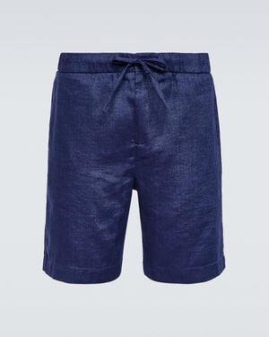 Frescobol Carioca Felipe Linen And Cotton Shorts - Blue