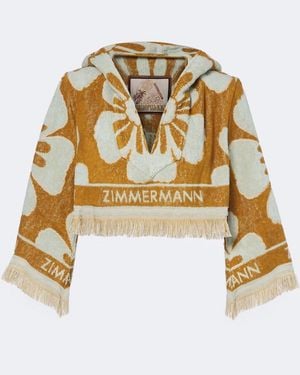 Zimmermann Sudadera Con Capucha Fairlight De Rizo Floral - Metálico