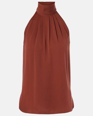 Max Mara Memore Halterneck Silk Top - Red