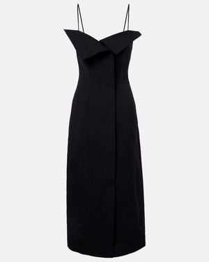 FFORME Skylar Cotton And Silk Midi Dress - Black