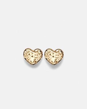 Sydney Evan Pendientes Puffy Icon Wallpaper Small De Oro De 14 Ct - Metálico