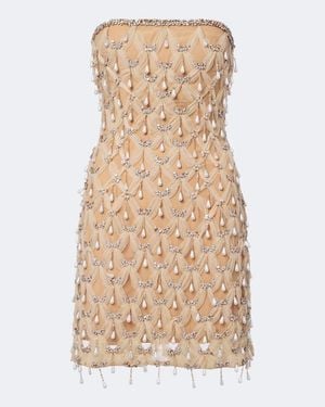 La Fuori Barely There Embellished Minidress - Natural