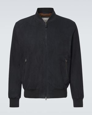 Tod's Suede Bomber Jacket - Blue
