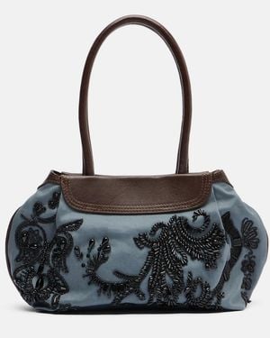 Dries Van Noten Bolso Al Hombro De Sarga Adornado - Negro