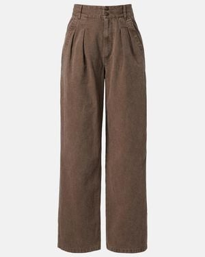 Isabel Marant Nadine Cotton And Linen Wide-Leg Pants - Brown