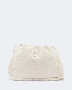 Bottega Veneta Pouch Dustbag Small De Ante Intrecciato Con Borrego - Blanco