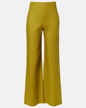 Faithfull the Brand Ilride Linen Wide-Leg Trousers - Green