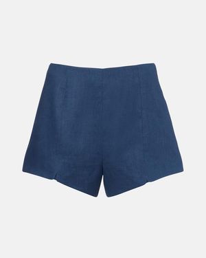 Posse Sabine Linen Shorts - Blue