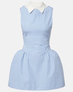 ShuShu/Tong Gingham Cotton Minidress - Blue