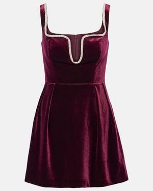 Self-Portrait Velvet Minidress - Red