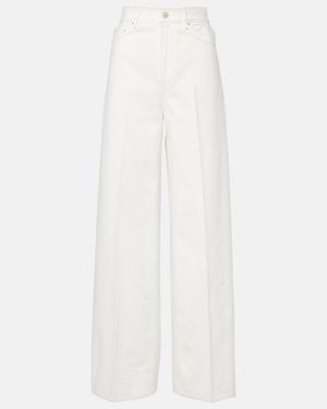TOTEME Jeans Anchos De Tiro Alto - Blanco