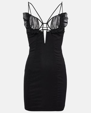 Nensi Dojaka Frill-Trimmed Minidress - Black