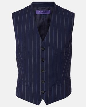 Ralph Lauren Striped Wool Vest - Blue