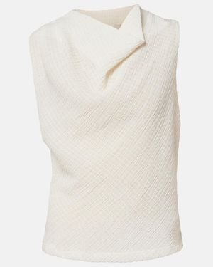 Vince Draped Knitted Top - White