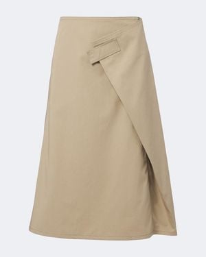 Bottega Veneta Midirock Aus Baumwoll-Twill - Natur