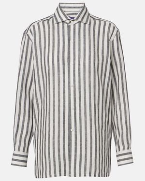 Ralph Lauren Capri Striped Linen Shirt - White