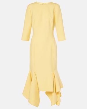Oscar de la Renta Wool-Blend Midi Dress - Yellow