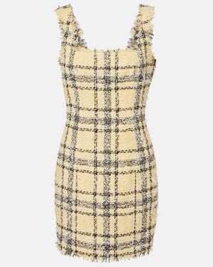 Balmain Checked Sequined Tweed Minidress - Metallic