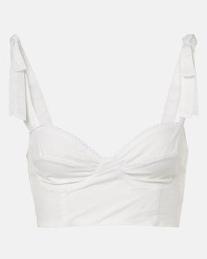 Bananhot Cropped-Top Alba Aus Baumwollpopeline - Weiß