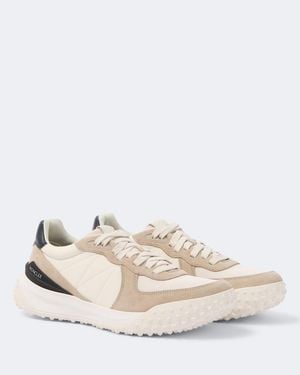 Moncler Corso Suede-Trimmed Quilted Sneakers - White