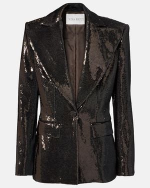 Nina Ricci Sequined Blazer - Black