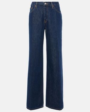 RE/DONE Palazzo Mid-Rise Wide-Leg Jeans - Blue