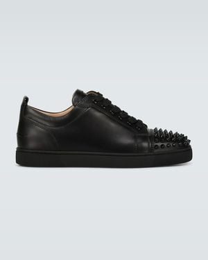 Christian Louboutin Louis Junior Spikes Leather Trainer - Black
