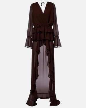 Bananhot Giselle Asymmetric Tiered Maxi Dress - Purple