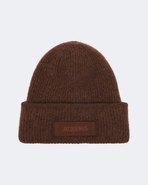 Jacquemus Logo Alpaca And Wool-Blend Beanie - Brown