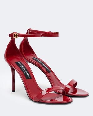 Dolce & Gabbana Dg Patent Leather Sandals - Red