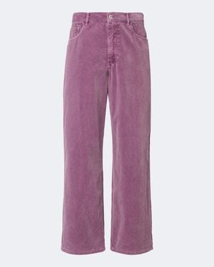 AURALEE Pantalones Anchos De Pana De Algodon - Morado