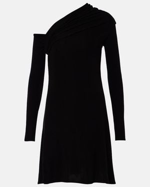 Courreges Twist One-Shoulder Crepe Minidress - Black