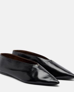 KHAITE Miriam Leather Ballet Flats - Black